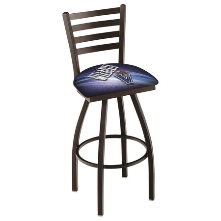 Holland Bar Stool Co 30" Blk Wrinkle Villanova Swivel Bar Stool, Ladder Back L01430Vilnva-D2